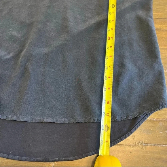 ECRU Black Silk Jersey Knit Tee T-Shirt Mix Media Short Sleeve Size Small - Picture 7 of 9